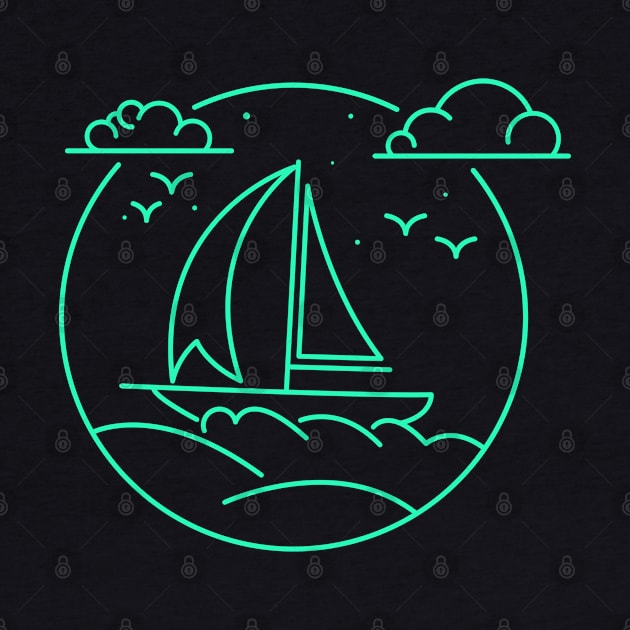 Sail boat by lime line